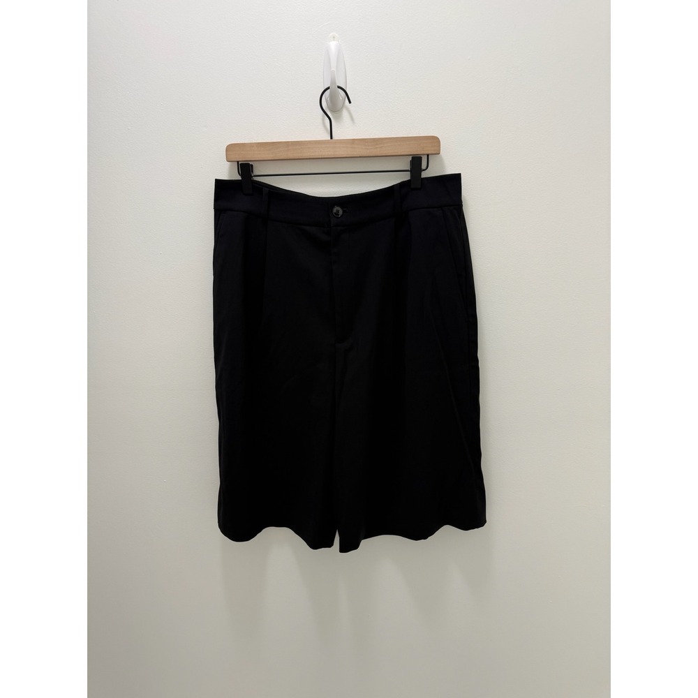 Lauren Ralph Lauren Black Pleated Wide Leg Shorts Size 12 High Rise Tailored